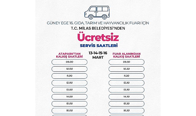Milas Belediyesi ziyaretçileri fuar alanına ücretsiz ulaştıracak